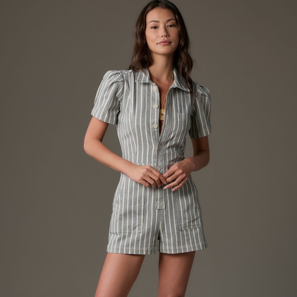 NEW Striped Short Sleeve Romper